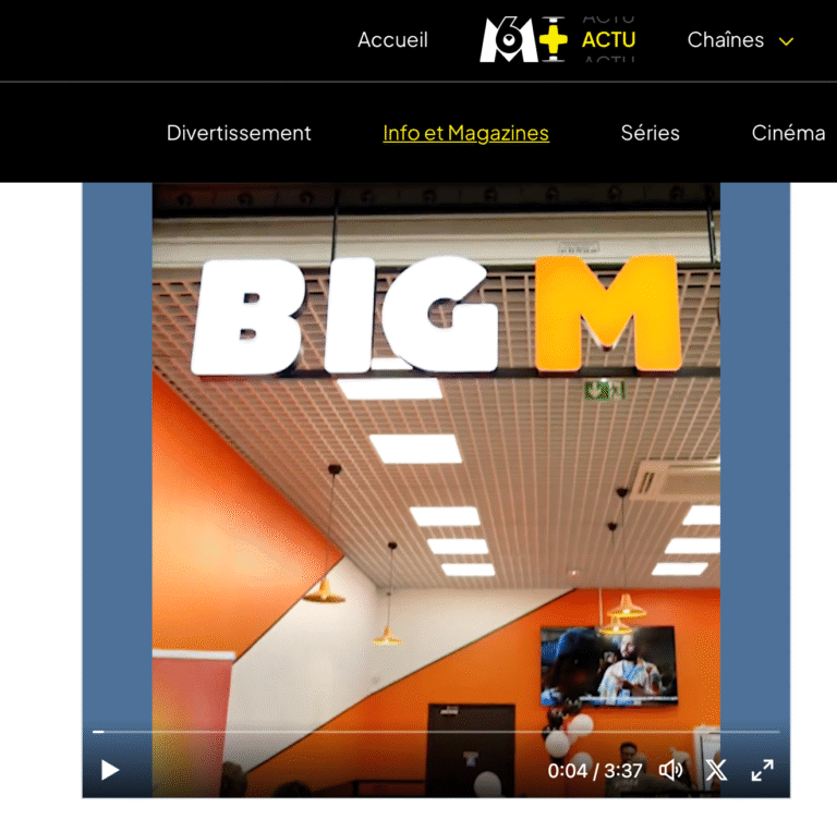 TV – M6 Capital : Nouveau fast-food Big M, défie McDonald’s avec un menu Big Mac à 8 euros, un euro de moins que la moyenne.