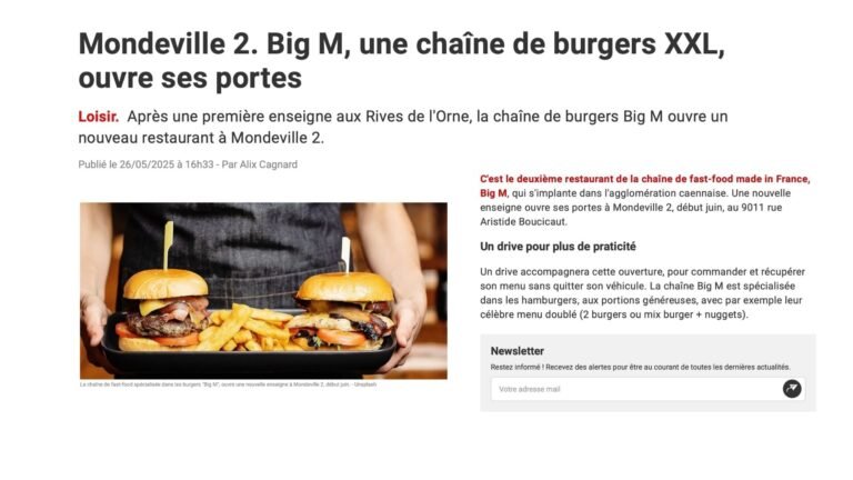 WEB – TENDANCE OUEST – Mondeville 2. Big M, une chaîne de burgers XXL, ouvre ses portes