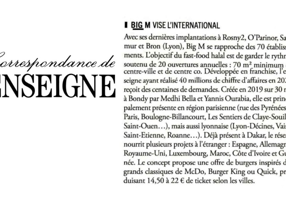 BiG M vise l'international