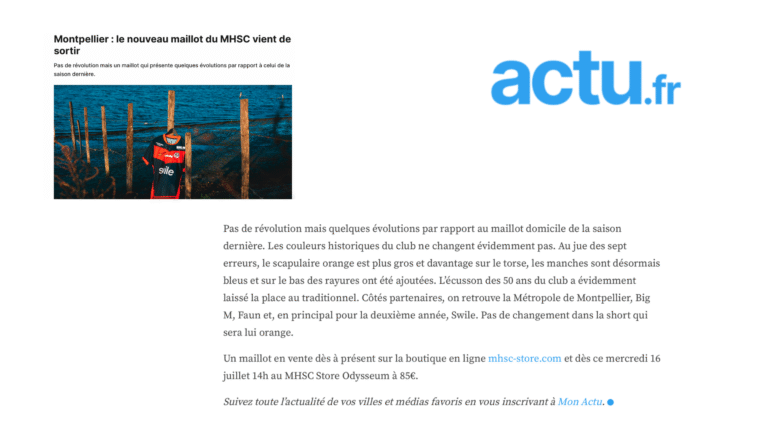 WEB – ACTU FR – Montpellier : le nouveau maillot du MHSC vient de sortir