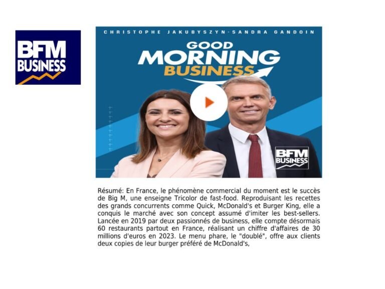 PRINT – BFM BUSINESS :  » Good Morning Business »
