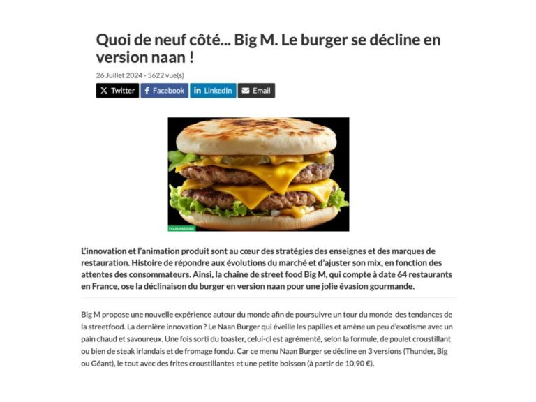 WEB – PRO FOOD – SNACKING : « Coup de Mou chez Mcdo / Big M Burger halal »