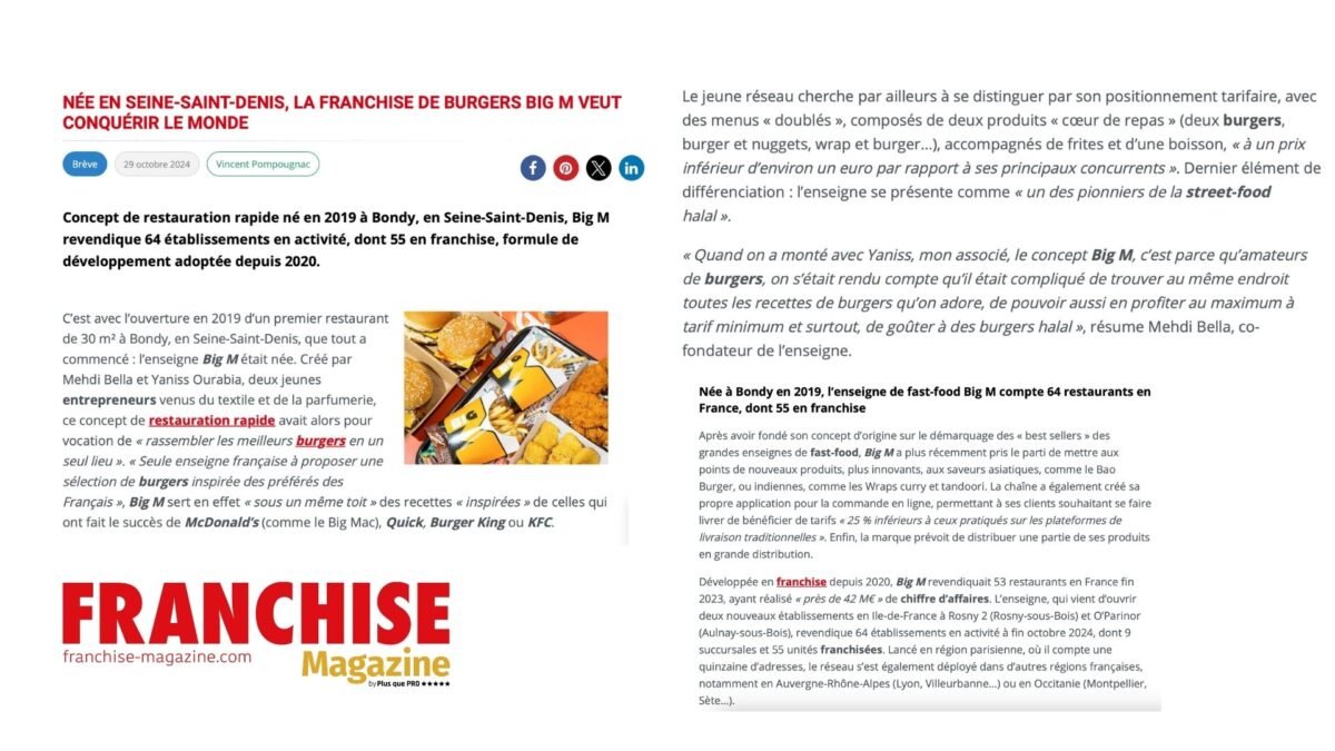 NÉE EN SEINE-SAINT-DENIS, LA FRANCHISE DE BURGERS BIG M VEUT CONQUÉRIR LE MONDE