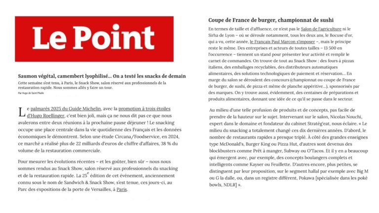 PRINT – ACTU : « Saumon végétal, camembert lyophilisé… On a testé les snacks de demain »