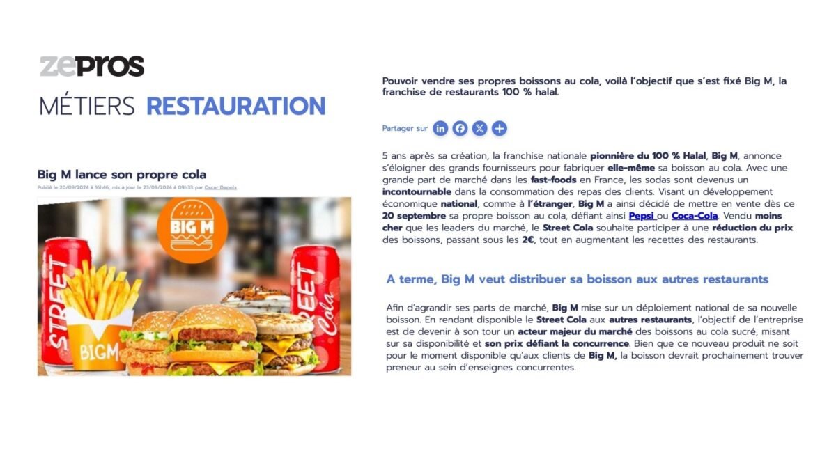 Comment Big M a développé son propre cola ?