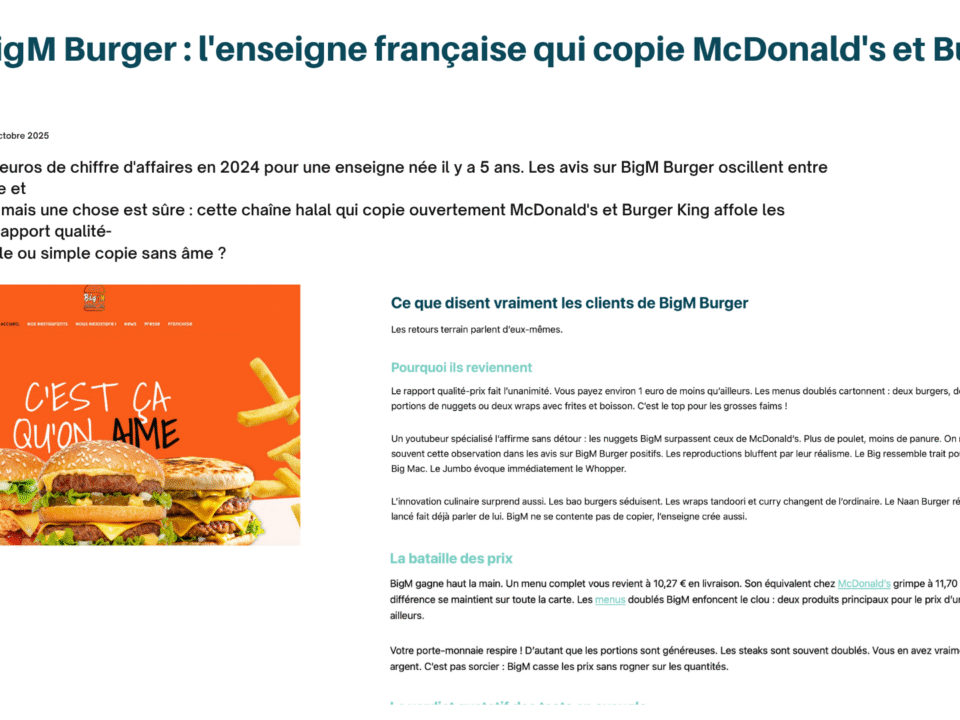 Avis BigM Burger : l’enseigne française qui copie McDonald’s et Burger King