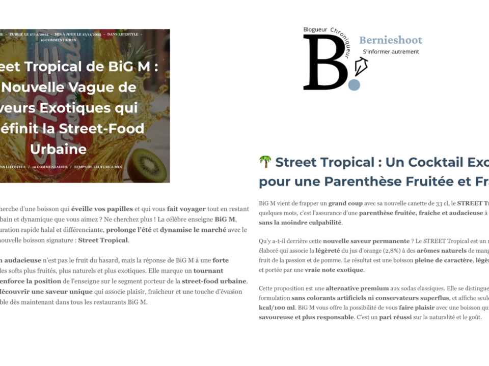 Street Tropical de BiG M : La Nouvelle Vague de Saveurs Exotiques qui Redéfinit la Street-Food Urbaine