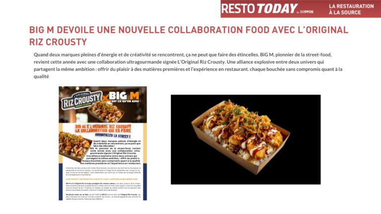 WEB – RESTO TODAY : BIG M DÉVOILE UNE NOUVELLE COLLABORATION FOOD AVEC L’ORIGINAL RIZ CROUSTY