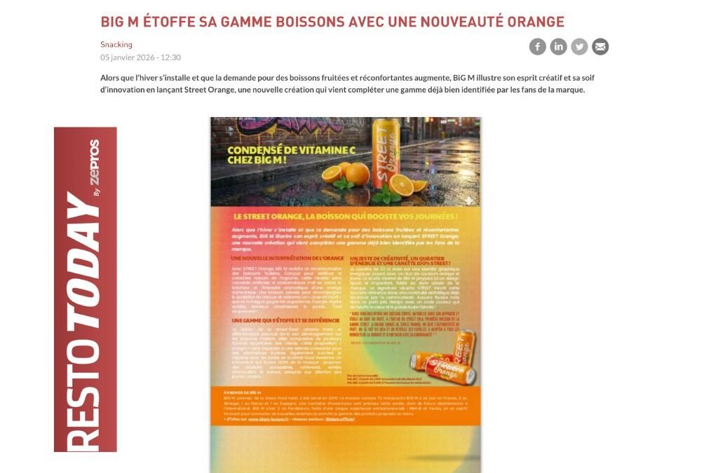 BIG M ÉTOFFE SA GAMME BOISSONS AVEC UNE NOUVEAUTÉ ORANGE