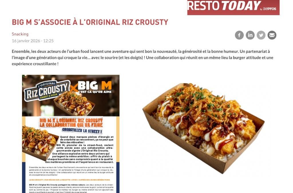 BIG M S’ASSOCIE À L’ORIGINAL RIZ CROUSTY