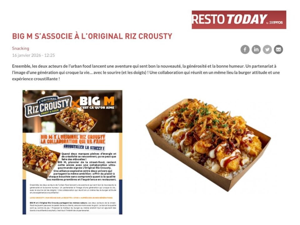 BIG M S’ASSOCIE À L’ORIGINAL RIZ CROUSTY