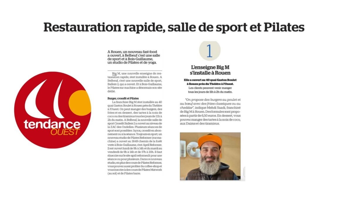 Restauration rapide, salle de sport et Pilates