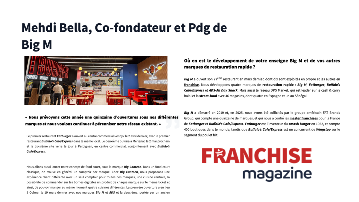 Mehdi Bella, Co-fondateur et Pdg de Big M