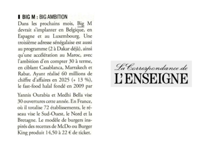 PRINT – LA CORRESPONDANCE DE L&rsquo;ENSEIGNE : « BIG AMBITION »
